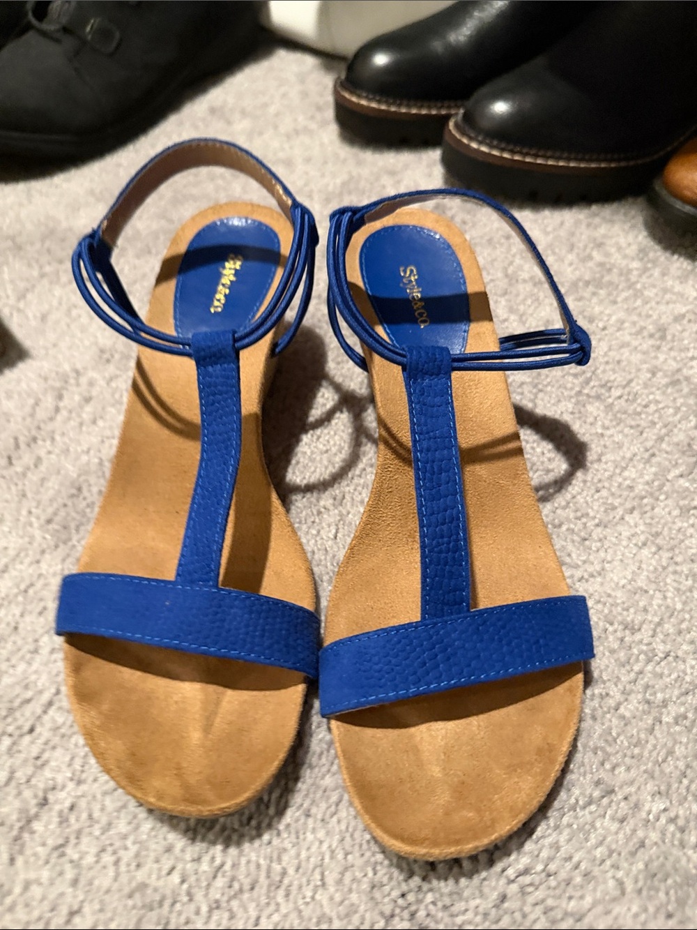 Style & Co. Royal Blue T-Strap Women's Sandals